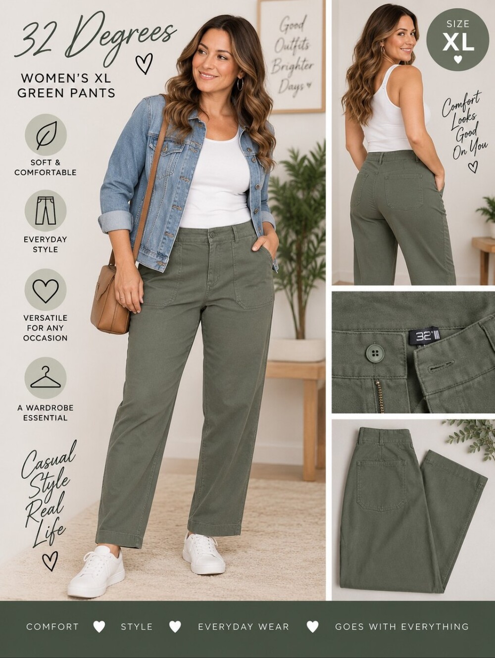32 degree women's XL Green pants #21